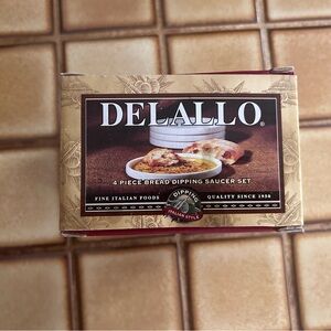 NWT. Delallo white ceramic bread dipping bowls, set of four